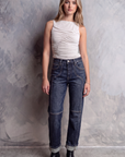 Artemis Vintage Romy High-Rise Western Straight-Leg Jeans – Dark Wash