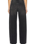 Black High Rise Barrel Jeans | Relaxed Fit