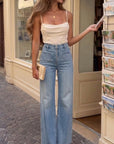 Artemis Vintage Noemi High-Rise Flare Jeans with Front Pocket Detail – Medium Wash