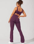 POPFLEX Full Size Crisscross Hourglass® Flared Leggings with Pockets - Winter Plum