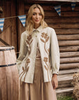 Women's Floral Print Long Sleeve Shirt Jacket – Versatile Oversized Button-Up Top