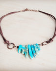 Regalite Slab Necklace with Leather Closure 252j