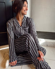 Black Stripe Bamboo Pajama Set - My Pampered Life Seattle