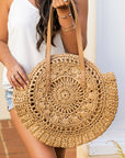 Straw Circle Tote