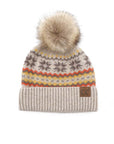 C.C® Nordic Fair Isle Pom Beanie Hat