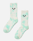 POPFLEX Angry Face Mid-Calf Gym Socks - Green Tie Dye