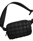 Evyn Quilted Puffer Sling Crossbody Belt Bum Fanny Waist Bag