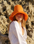 BLOOM Crochet Sun Hat In Tangerine Orange - My Pampered Life Seattle