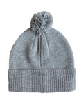 Heather Grey Pom Pom Hat with Initial