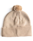 Tan Smiley Pom Pom Hat