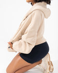 Full Size Zip Cloud Hoodie - Sand