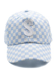 Blue Checker Baseball Hat