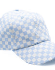 Blue Checker Smiley Face Hat