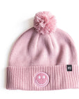 Pink Smiley Pom Pom Hat