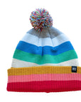 Bright Stripe Smiley Pom Pom Hat