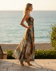 Romantic Floral Strappy Maxi Dress