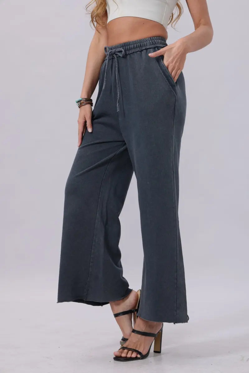 Acid Wash Wide Leg Sweatpants