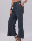 Acid Wash Wide Leg Sweatpants