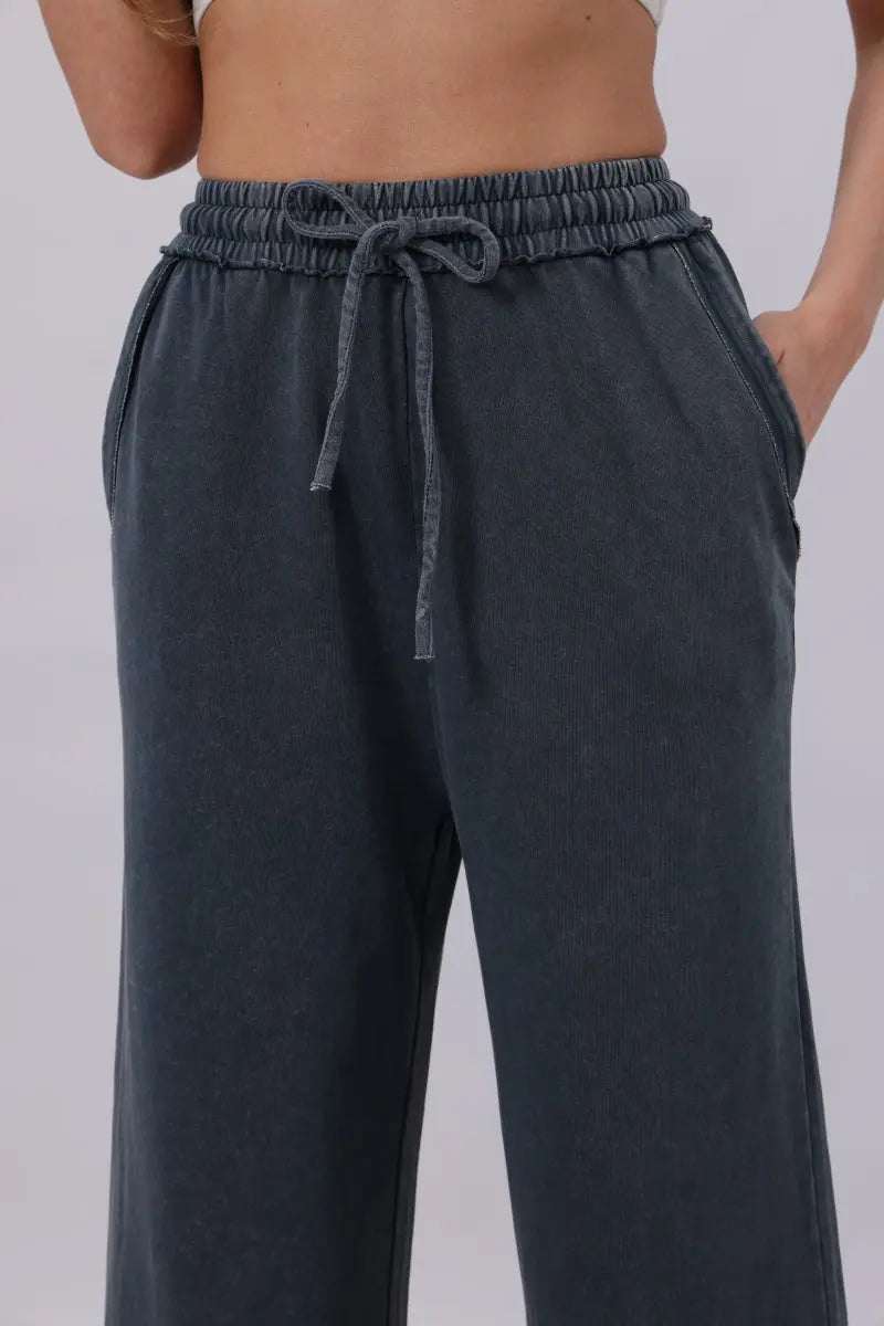 Acid Wash Wide Leg Sweatpants