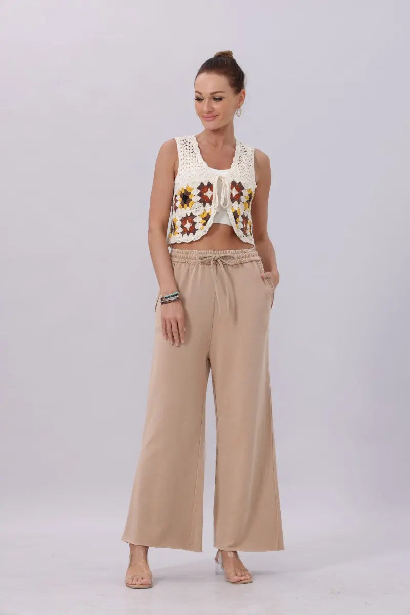 Acid Wash Wide Leg Sweatpants