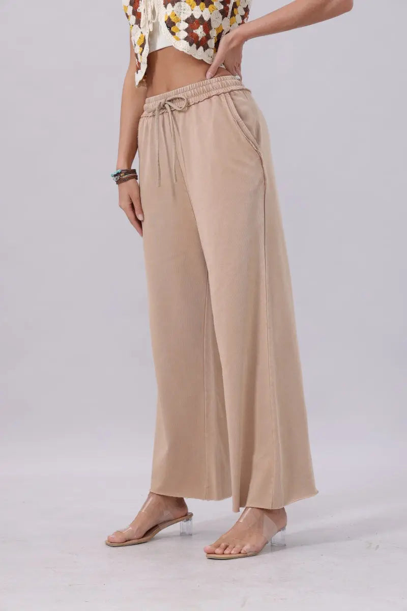 Acid Wash Wide Leg Sweatpants