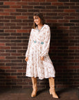 Western Horse Print Midi Shirt Dress
