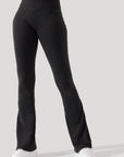 POPFLEX Full Size Crisscross Hourglass® Flared Leggings with Pockets - Black