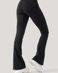 POPFLEX Full Size Crisscross Hourglass® Flared Leggings with Pockets - Black