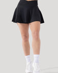 POPFLEX Full Size Crisscross Hourglass® Twirl Skort - Black