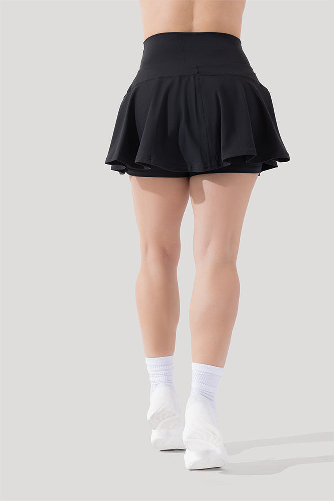 POPFLEX Full Size Crisscross Hourglass® Twirl Skort - Black