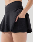 POPFLEX Full Size Crisscross Hourglass® Twirl Skort - Black