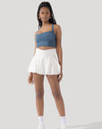 POPFLEX Full Size Crisscross Hourglass® Twirl Skort - White