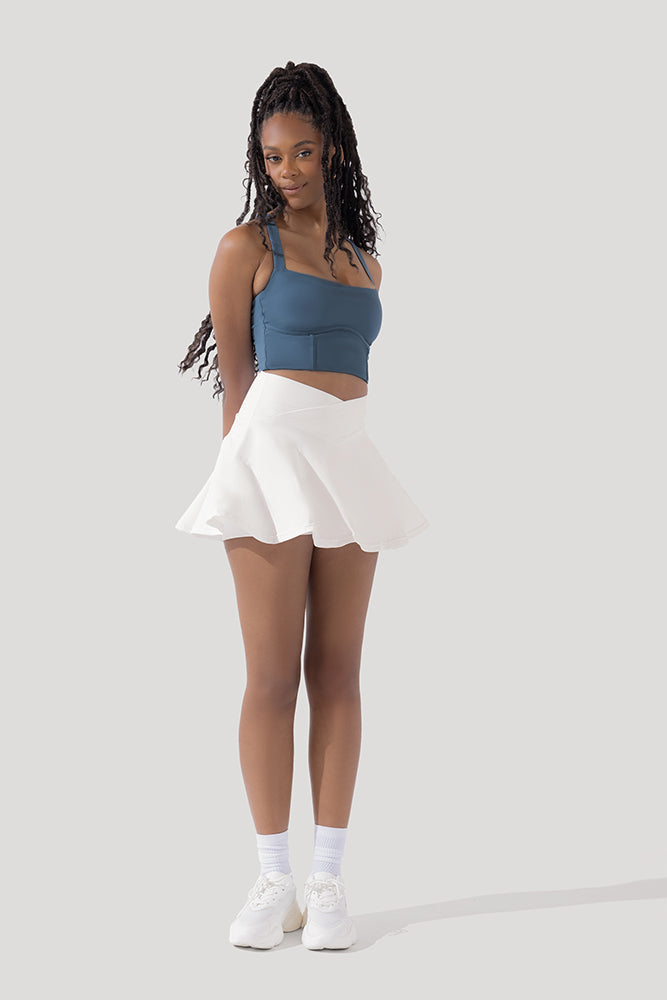 POPFLEX Full Size Crisscross Hourglass® Twirl Skort - White