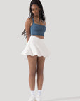 POPFLEX Full Size Crisscross Hourglass® Twirl Skort - White