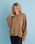 Cozy Mood Oversized Pullover Sweater in Mocha