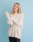 Soft Cable Knit Pullover Sweater – Cozy Relaxed Fit