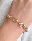 Cabled Texture Two Tone Chain Bracelet