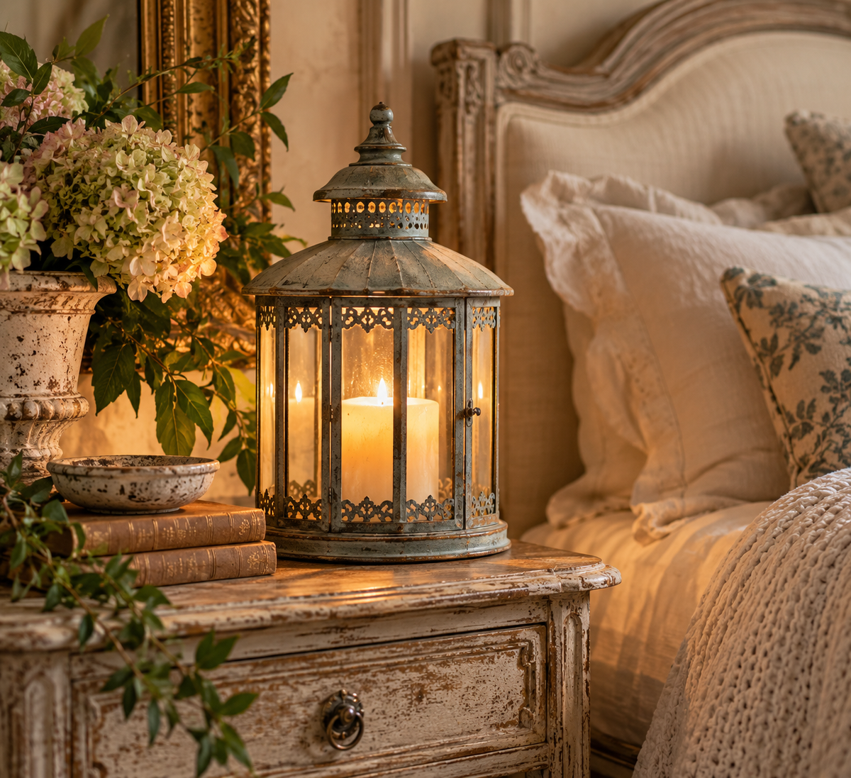 Ornate Round French Country Lantern – 20"H