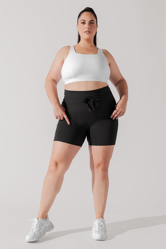 POPFLEX Full Size Cargo Midi Short with Pockets - Black