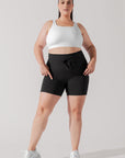 POPFLEX Full Size Cargo Midi Short with Pockets - Black