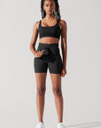 POPFLEX Full Size Cargo Midi Short with Pockets - Black