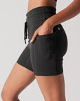 POPFLEX Full Size Cargo Midi Short with Pockets - Black