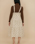 Shay Overall Dress in Cream & Brown Floral