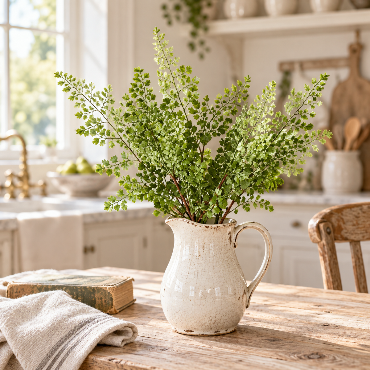 Maidenhair Fern Spray Stem – 16″ Faux Greenery