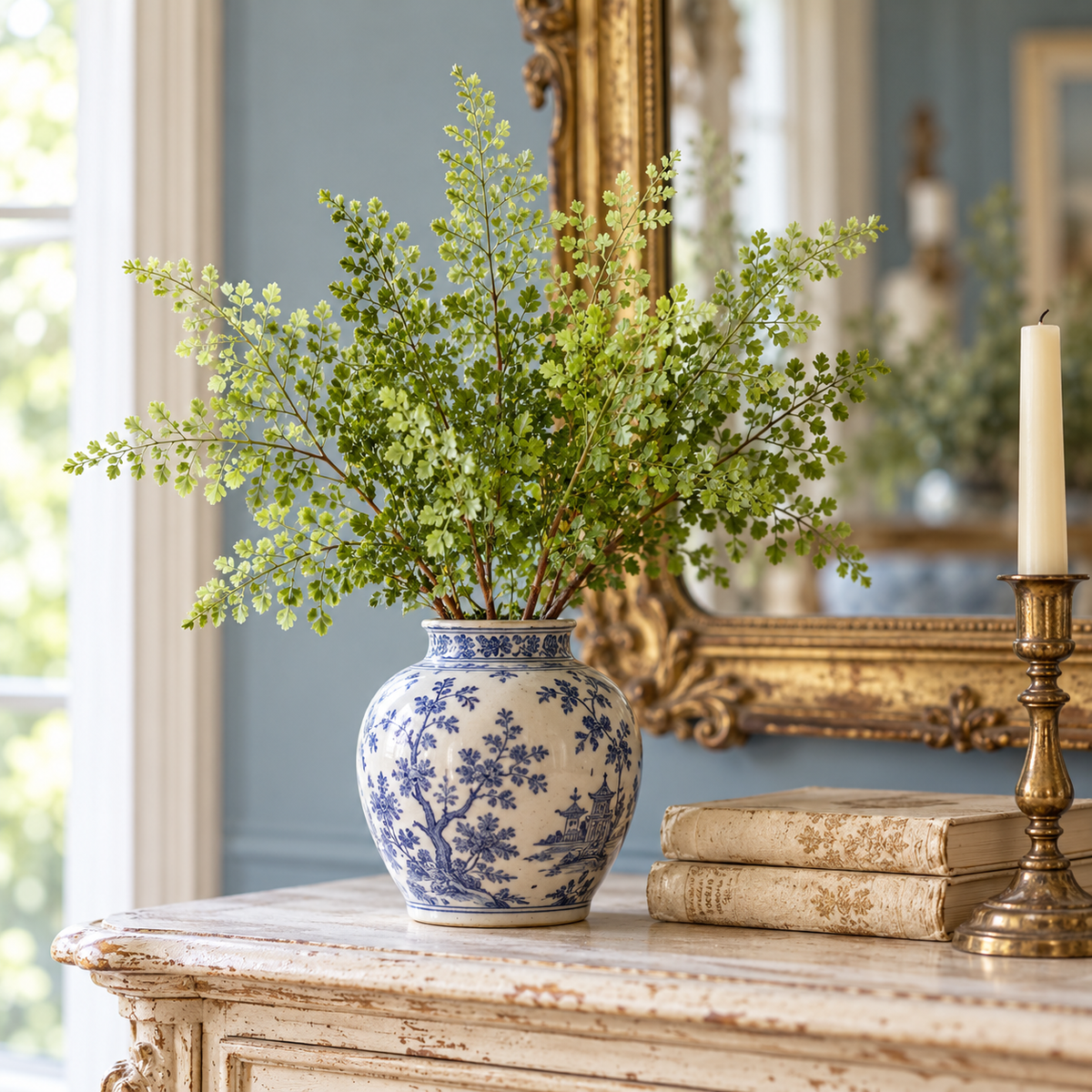 Maidenhair Fern Spray Stem – 16″ Faux Greenery