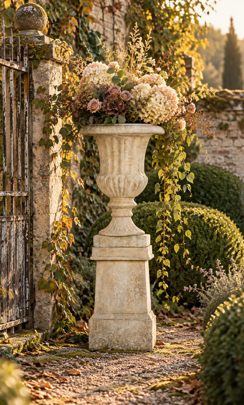 Park Hill Tall Urn With Pedestal, 55.5"H