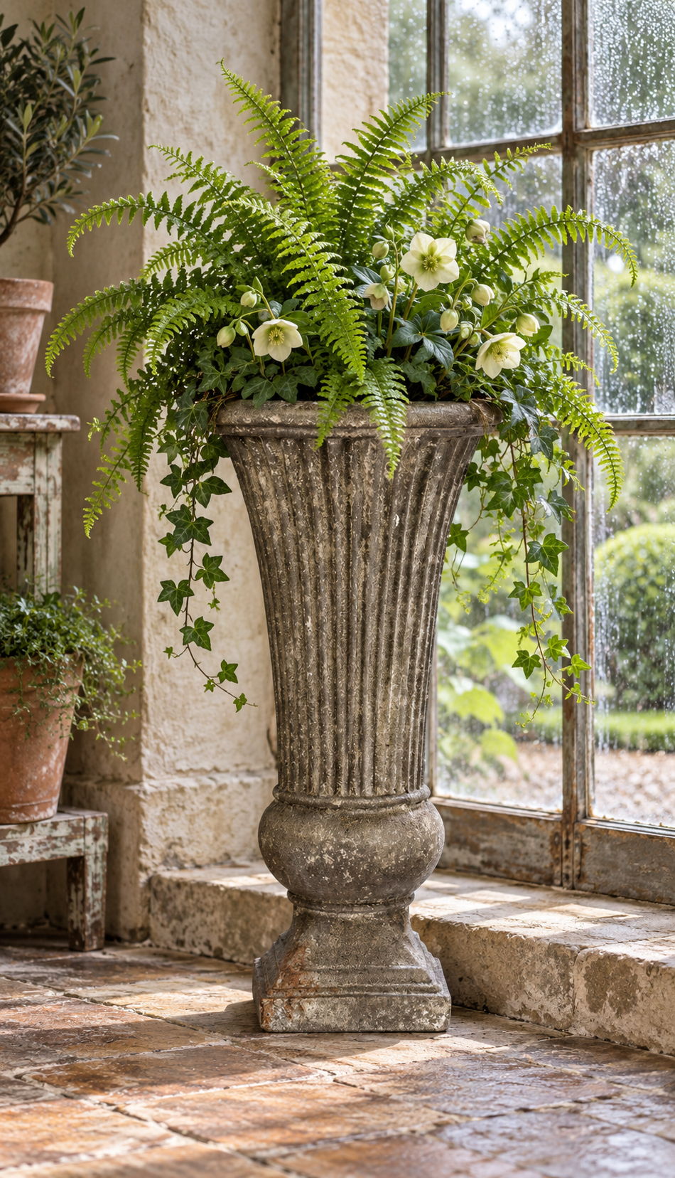 Park Hill | Ivy Fluted Garden Planter – Antiqued Estate Finish