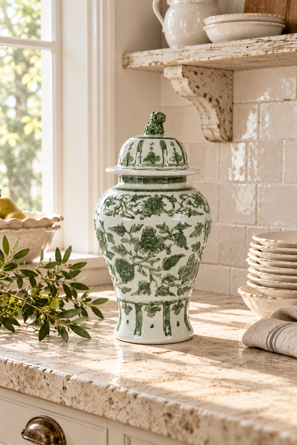 Park Hill | Embossed Floral Ginger Jar