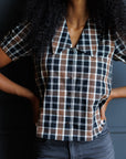 Classic Plaid Cotton Short Sleeve Button Down Shirt