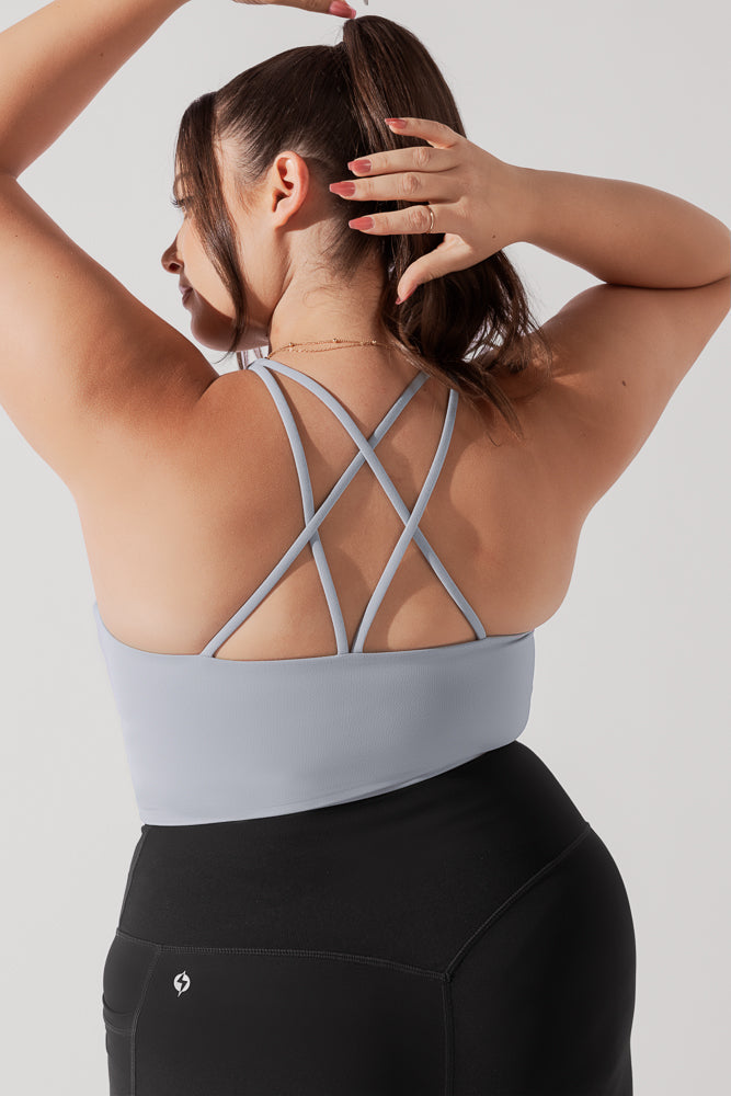 POPFLEX Full Size Cleo Corset Crop Bralette - Blue Stone